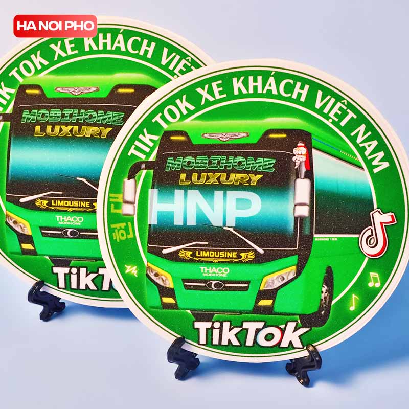 Cặp 02 tem Xe Khách Thaco MobiHome | Tem dán trang trí Hà Nội Phố Xe Tải