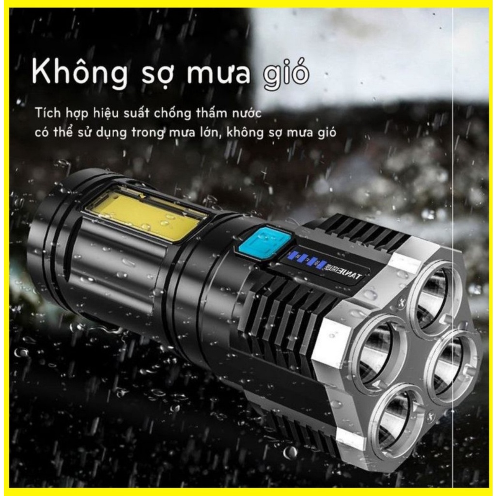 Đèn pin 4 bóng led siêu sáng đa năng cao cấp tiên lợi giá siêu rẻ