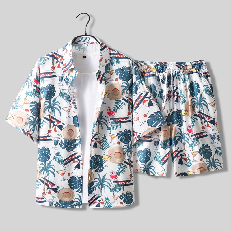 Set đồ đi biển in họa tiết thời trang cho cặp đôi