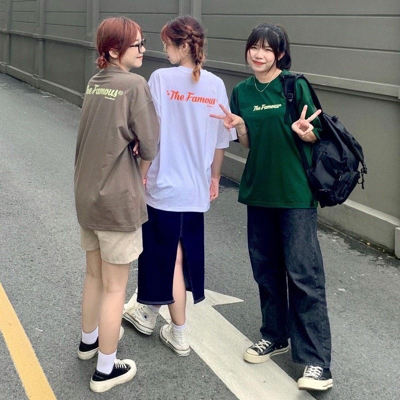 Áo thun tay lỡ unisex The Famous