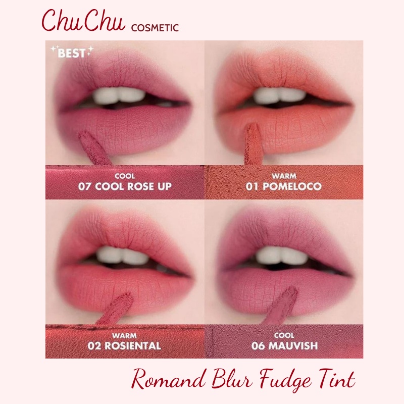 Son kem lì Romand Blur Fudge Tint Hàn Quốc 5g