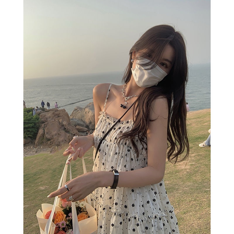Đầm Hai Dây Mùa Hè Tươi Mới Cho Nữ 2021 đầm bầu váy nữ váy bé gái váy dài chân váy dài váy nữ chân váy dài