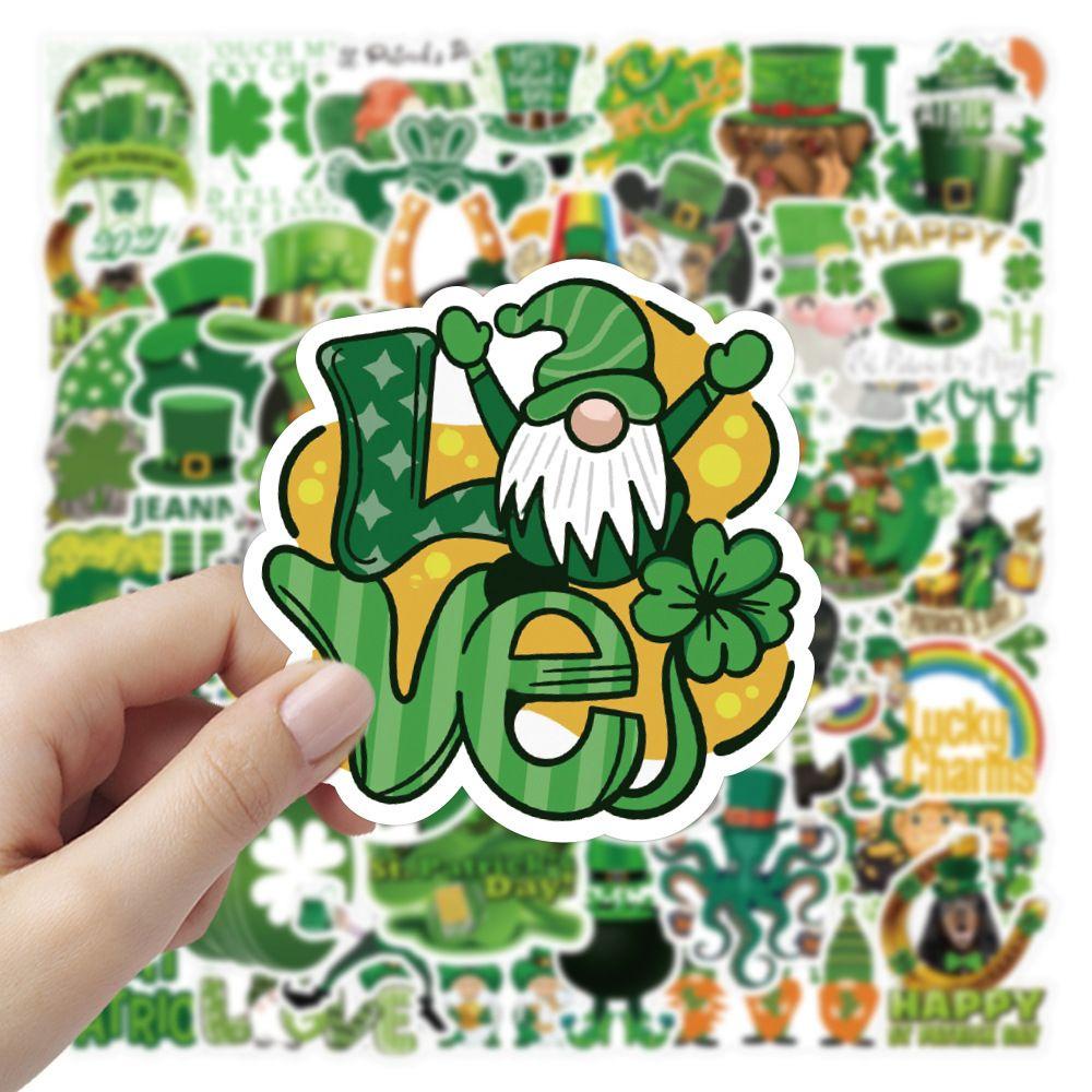 LAYOR1 Bộ 50 / 100 Sticker Trang Trí Xinh Xắn Chất Lượng Miếng Dán Trang Trí Ngày Lễ Hình Patrick