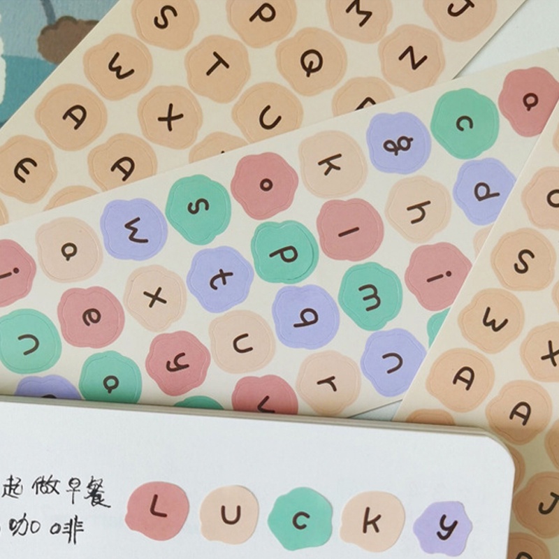 Miếng Dán Trang Trí Sổ Tay/ Sổ Tay Hình Chữ Cái Dễ Thương Đa Năng Cho Học Sinh Decor Giấy, nhãn dán