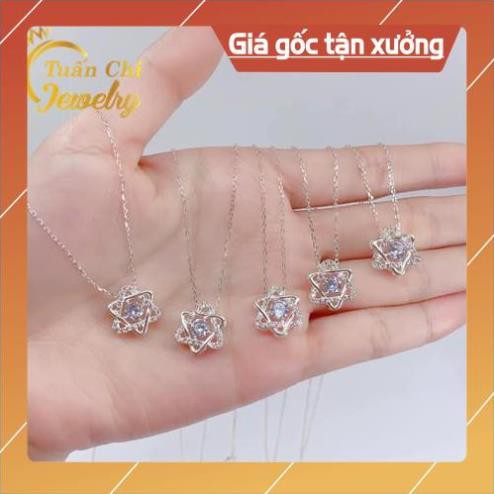 Vòng Cổ Bạc Nữ ⚡SALE SỐC⚡ Dây Chuyền Bạc Nữ Liền Mặt Hình Ngôi Sao Mẫu Trẻ Trung, Cá Tính  FREE SHIP TOAN QUOC