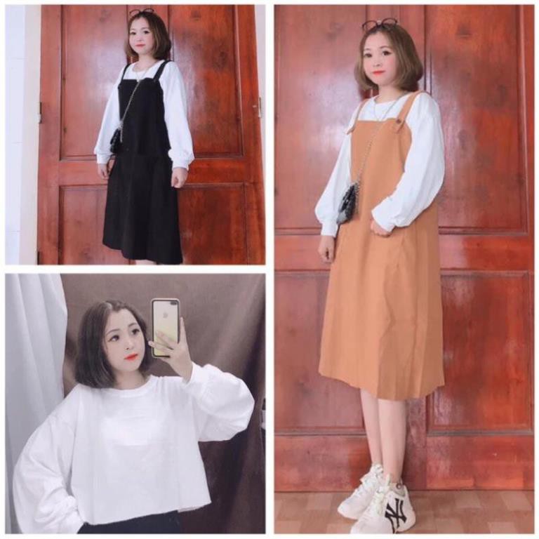 Váy Yếm Nhung Dáng Dài Phong Cách Hàn Quốc Siêu Xinh Y616-Violet(Hàng Có Sẵn, Ảnh Thật) trẻ trung