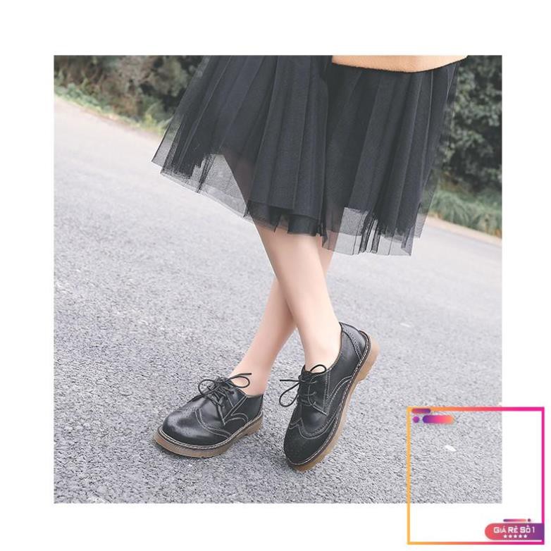 Giày oxford vintage đục lỗ 2 dây buộc -v01 | BigBuy360 - bigbuy360.vn