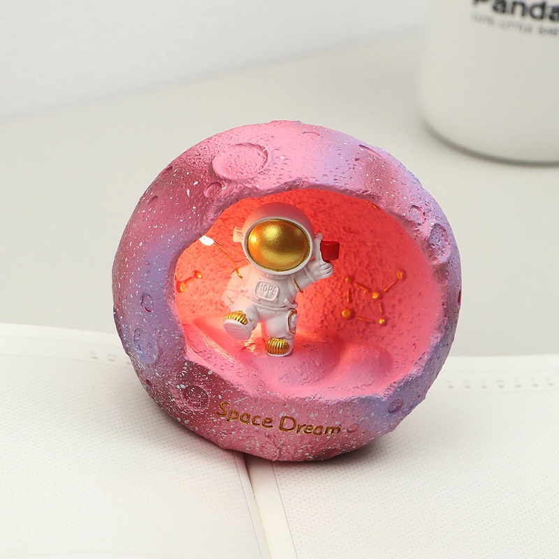 Đèn ngủ Phi hành gia vũ trụ tròn SPACE DREAM biểu cảm dễ thương đặt bàn làm việc, bàn học, quà tặng bạn bè người thân