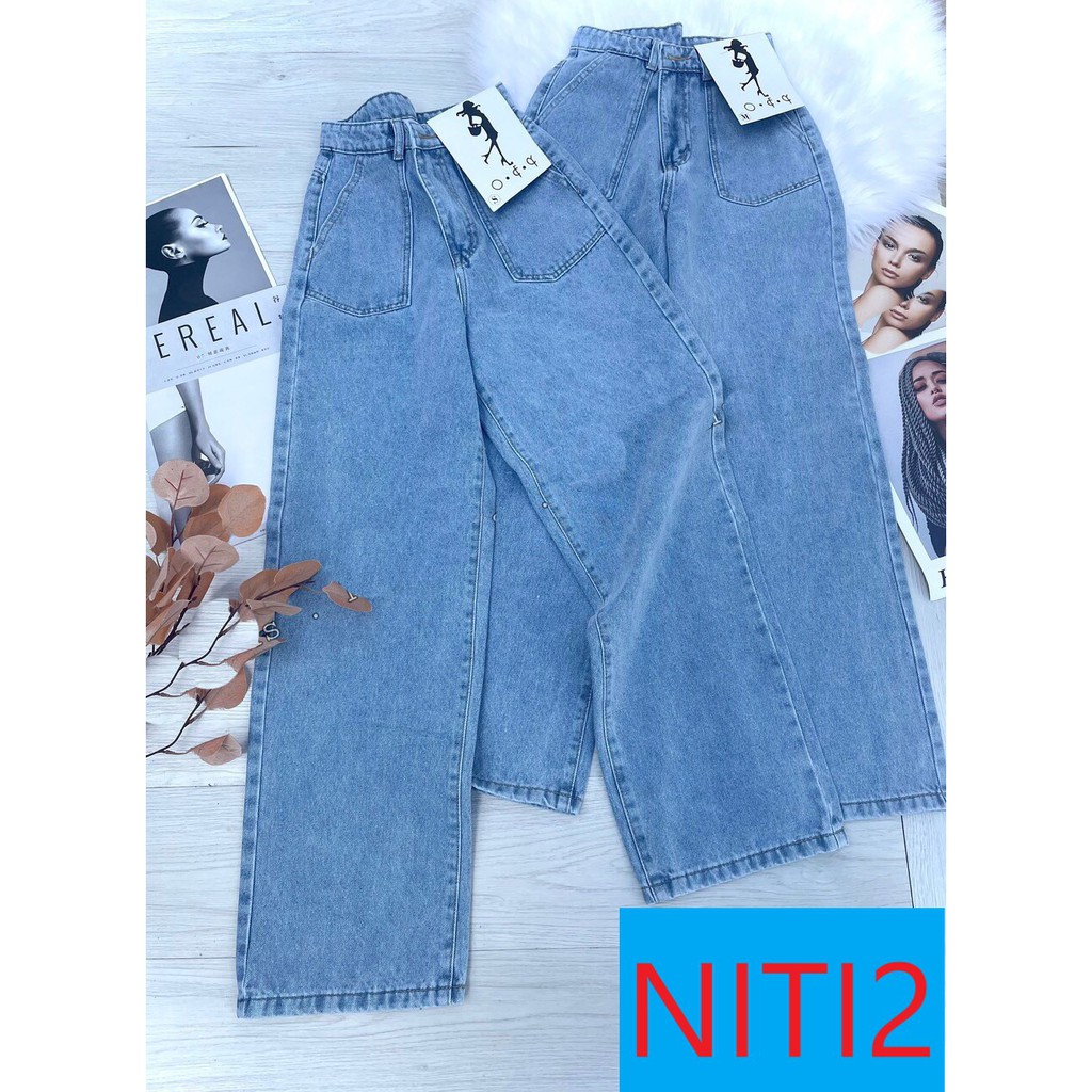 [VIDEO FREESHIP HÌNH THẬT] QUẦN JEAN ỐNG RỘNG NỮ 2 TÚI NGŨ GIÁC TRƯỚC FORM DÀI RỘNG ĐỦ MÀU CAO CẤP NITIQC