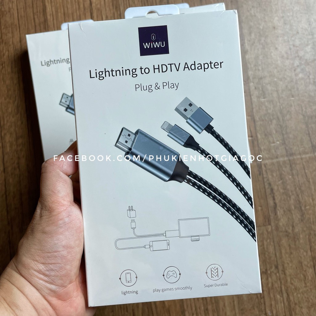 Cáp HDMI cho Iphone - Cáp lightning HDTV adapter Wiwu truyền hình ảnh từ Iphone lên ti vi X7L