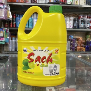 Nước rửa chén Sạch Vitamin E hương chanh can 1.5kg