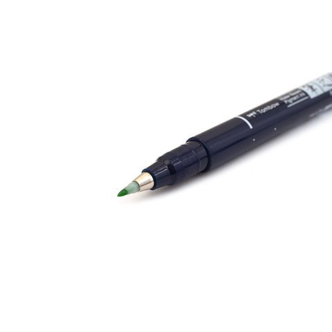 Bút lông đầu cọ viết calligraphy Tombow Fudenosuke – Màu xanh lá (Green)