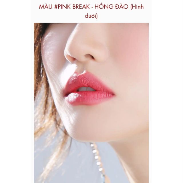 Son 3CE velvet lip tint màu hồng đào # Pink Break