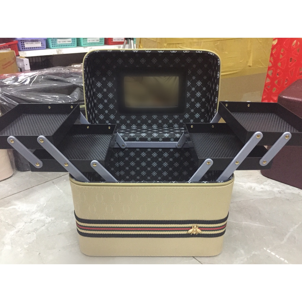 Cốp đựng đồ trang điểm  Dụng cụ nối mi Huy Hoàng Mi