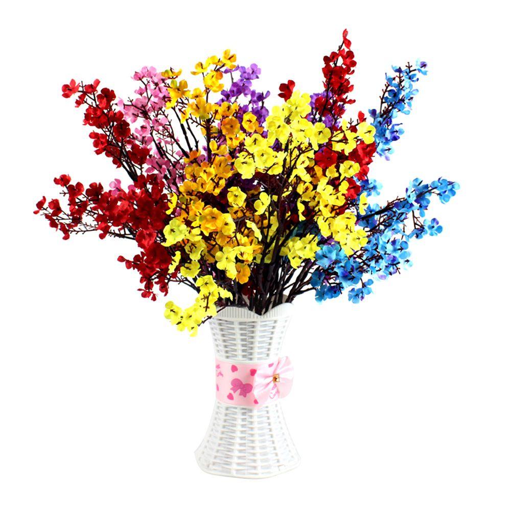 PINEVN Bộ 8 Bông Hoa Lụa Nhân Tạo Trang Trí Tiệc Cưới