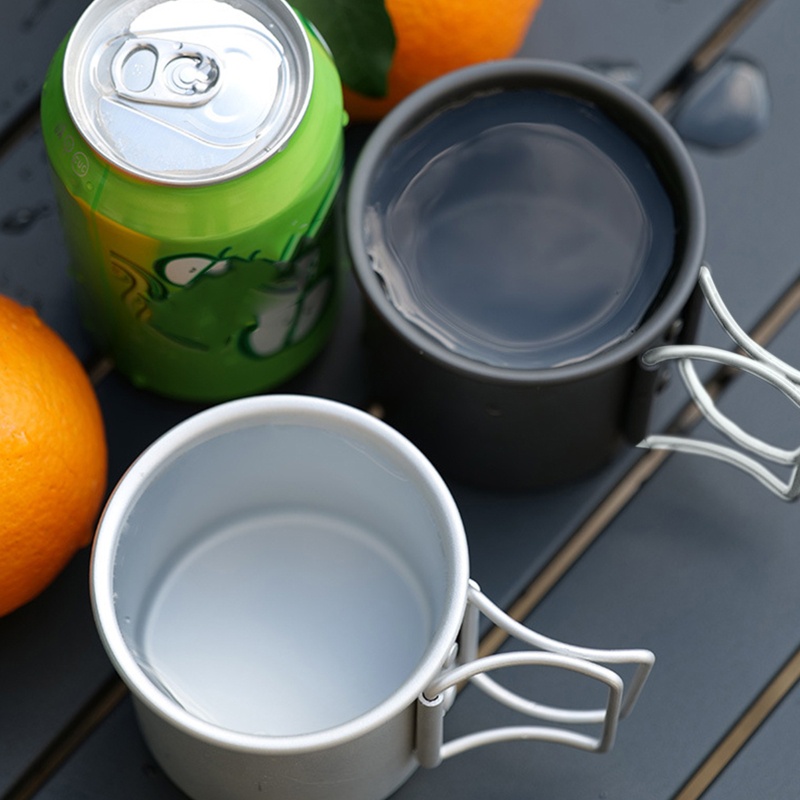 Cốc Uống Nước Bằng Hợp Kim Nhôm Có Tay Cầm Có Thể Gấp Gọn Tiện Dụng Mang Theo Du Lịch Dã Ngoại