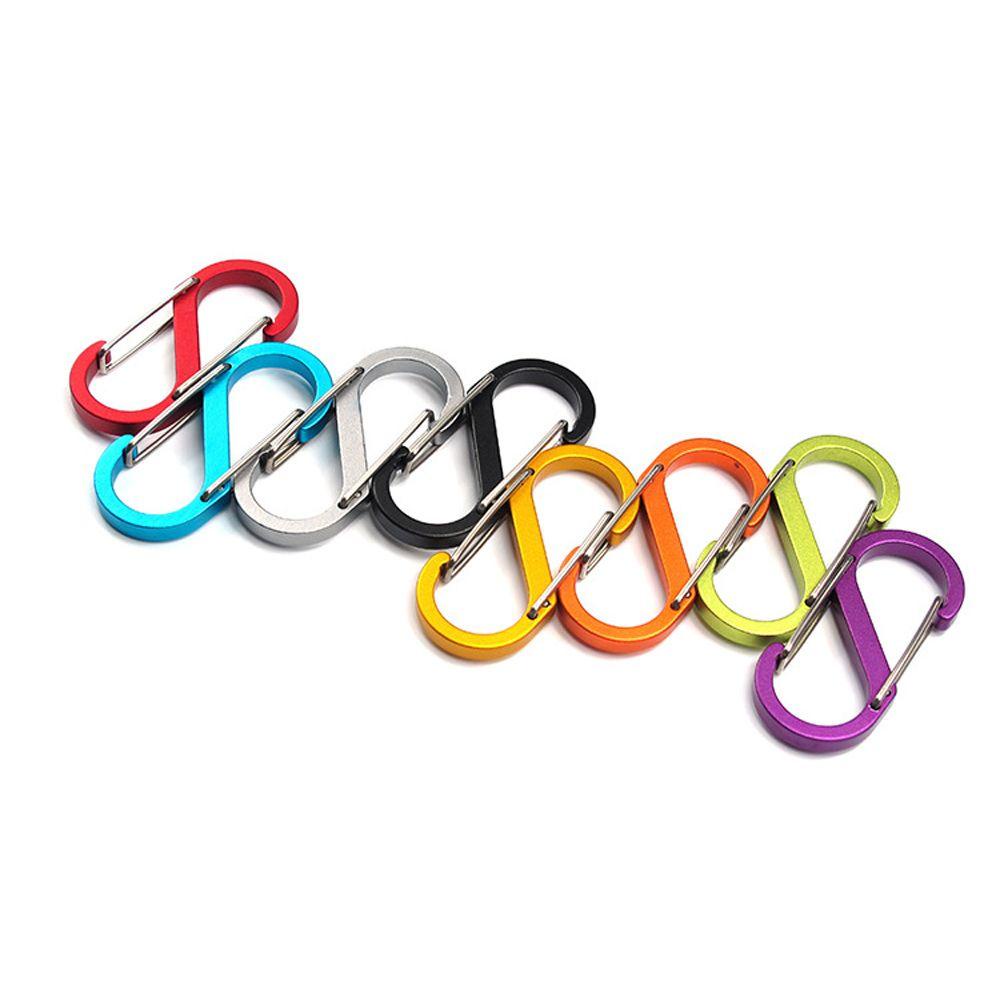 Móc Khóa Carabiner Hình Chữ S Bằng Hợp Kim Nhôm Màu Sắc Ngẫu Nhiên