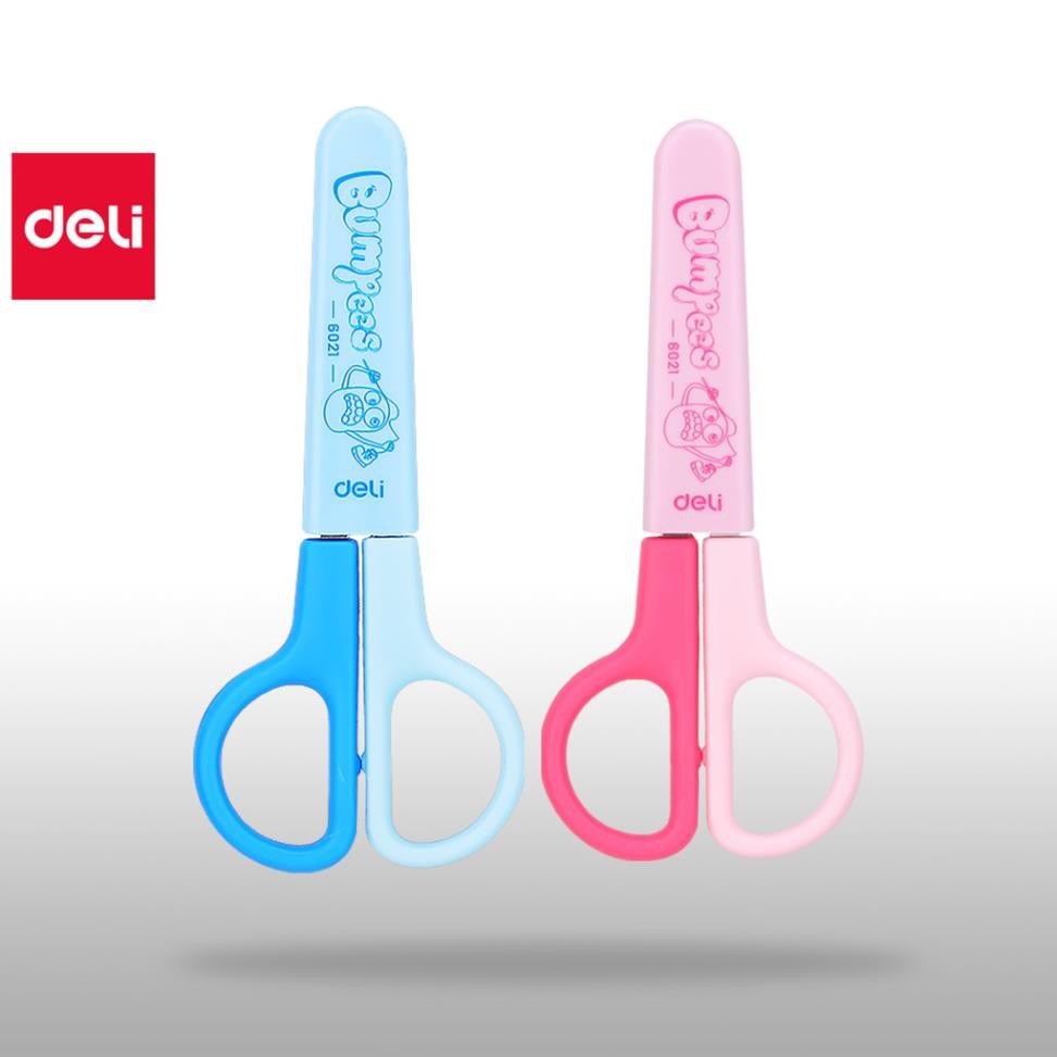 Kéo học sinh 121mm Deli E6021 - Hồng/Xanh