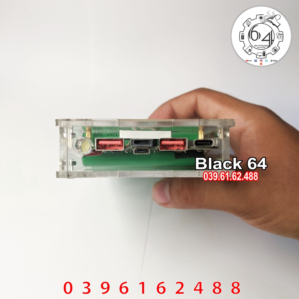 Sạc dự phòng 30.000mah mica trong suốt siêu ngầu, sạc nhanh QC PD 3.0 22W  & Không dây 10W
