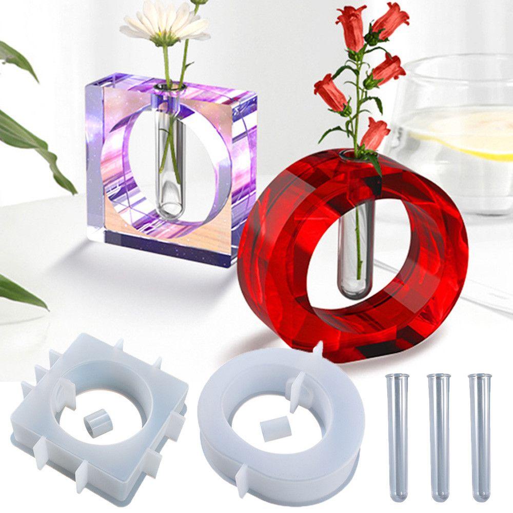 Khuôn Silicone Làm Chậu Hoa Resin Hình Vuông DIY