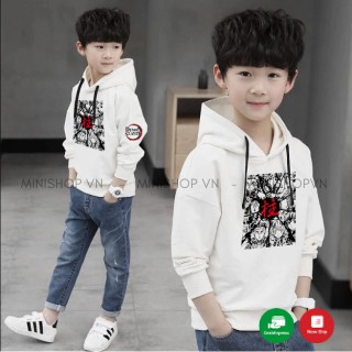 Áo hoodie / Áo nỉ trẻ em in hình các trụ cột thanh gươm diệt quỷ form rộng