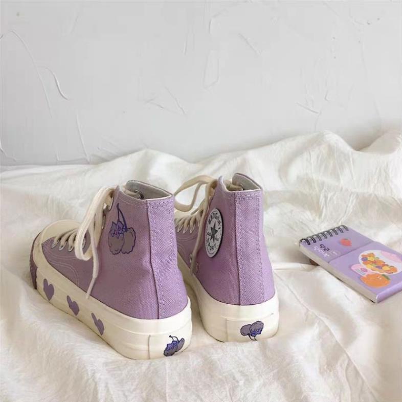 (Order) Giày nữ màu tím dáng converse in trái tim ở đế 🌺