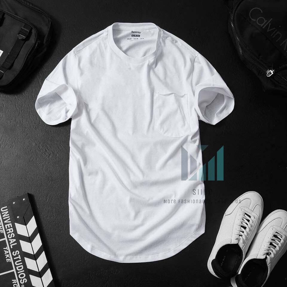 Áo thun UNISEX  trơn đơn giản có túi - Thời trang nam SIIBE