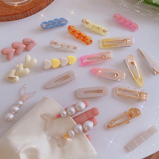 Kẹp Tóc Mỏ Vịt Màu Kẹo Trong Suốt Tinh Tế Kiểu Hàn Quốc