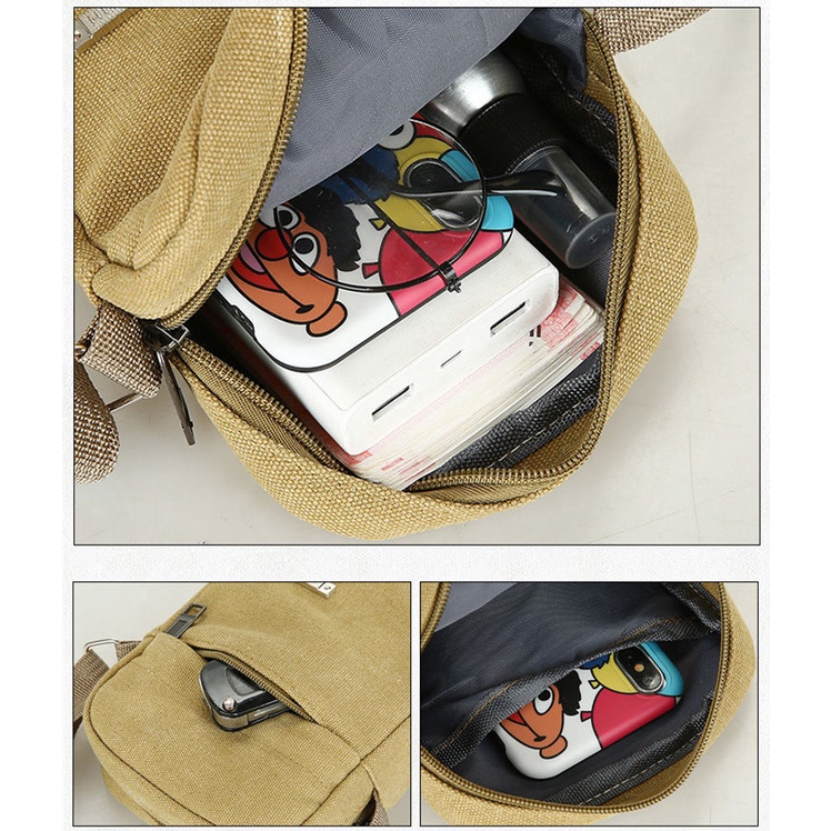 Túi Đeo Chéo Canvas Phong Cách Hàn Quốc Năng Động Cho Nam