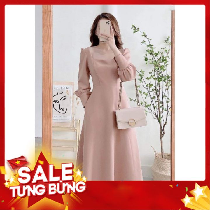 Đầm dự tiệc trắng xòe cổ u vintage | BigBuy360 - bigbuy360.vn