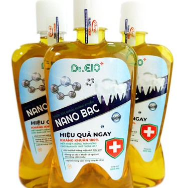 NƯỚC SÚC MIỆNG KHÁNG KHUẨN NANO BẠC DR.ELO – Hỗ trợ khử mùi hôi miệng, viêm nướu (500ML)