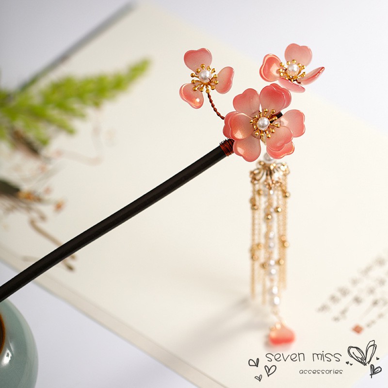 Trâm Cài Tóc Gỗ Hình Hoa Thanh Lịch Cho Nữ