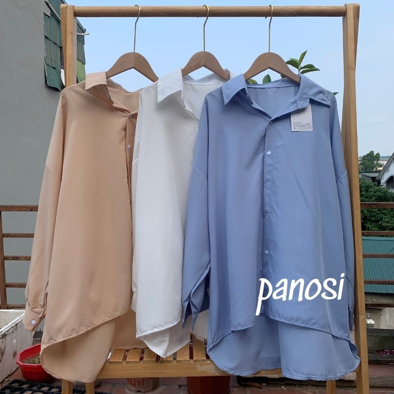 Áo sơ mi nữ form thụng dài tay phong cách trẻ trung - PANOSI - Mã A633