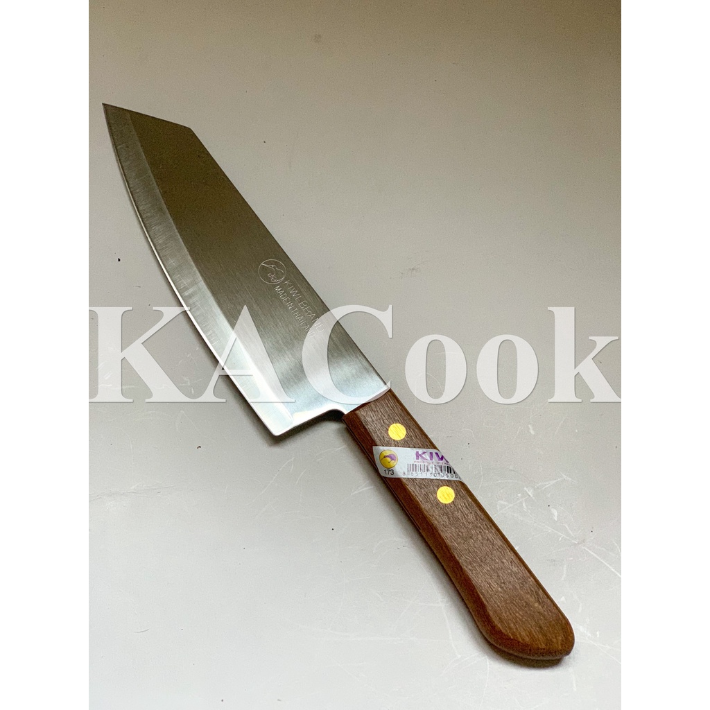 Dao cắt thịt cán gỗ đầu nhọn - Dao kiwi 173 Thái KACOOK