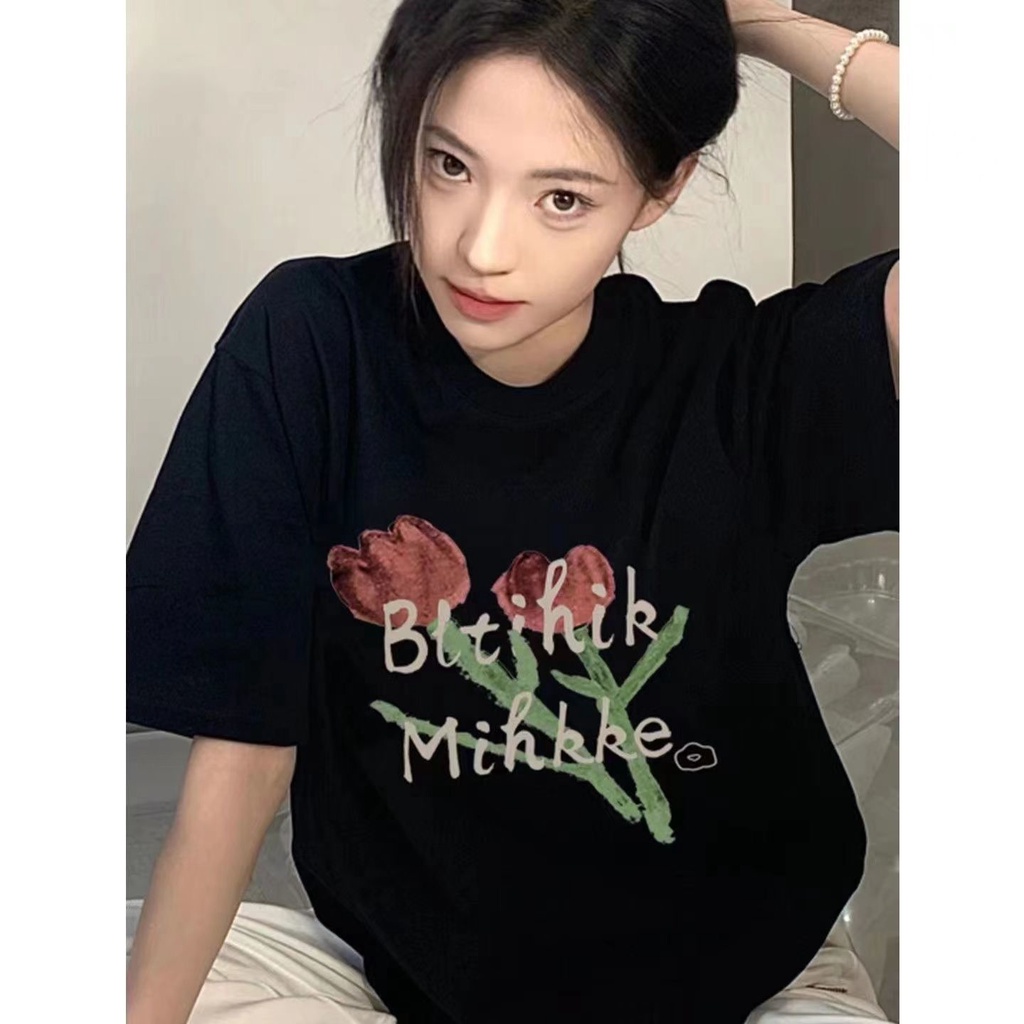 Áo Thun Trắng Trễ Vai 100% Cotton Dáng Rộng 2022 Thời Trang Mới Cho Nữ