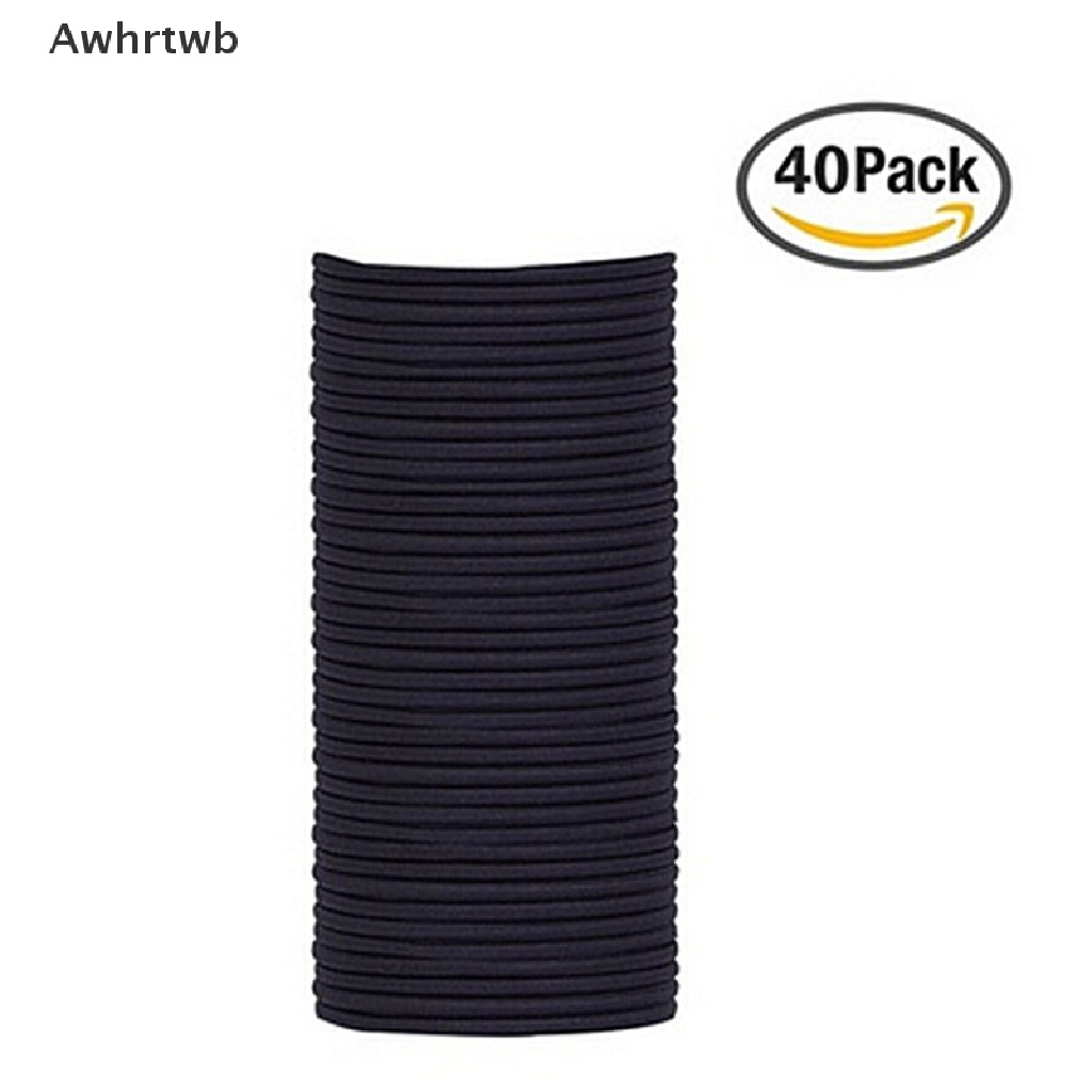 Set 40 Dây Cột Tóc Co Giãn Màu Đen Thời Trang Cho Nữ Mới