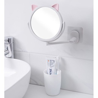 [Giảm Giá] Gương Mèo Dán Tường Xoay 360