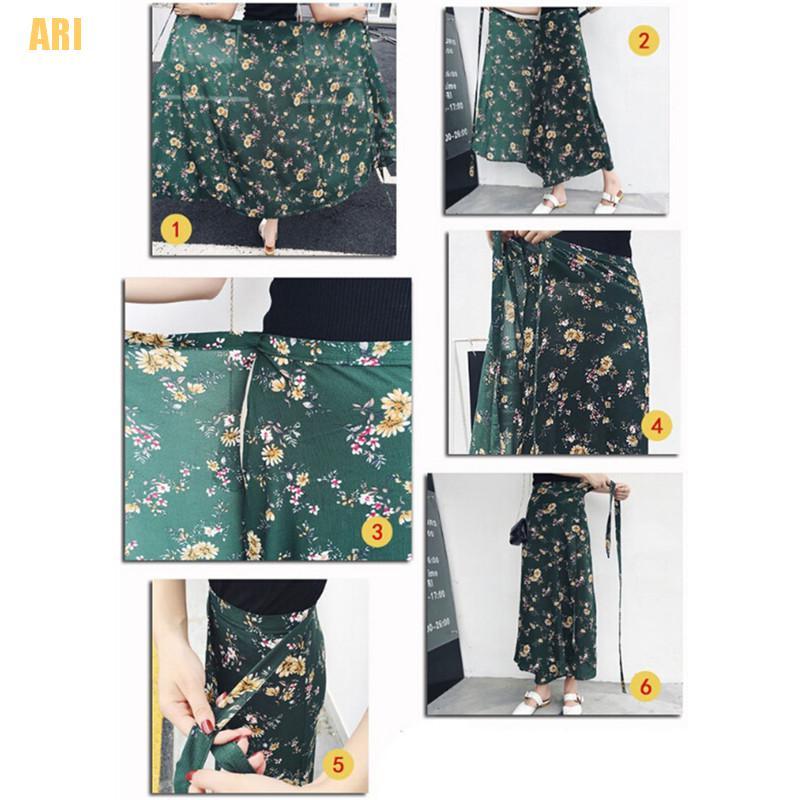 Chân Váy Chiffon Dài Lưng Cao In Họa Tiết Hoa Phong Cách Boho Thời Trang Mùa Hè Dành Cho Nữ