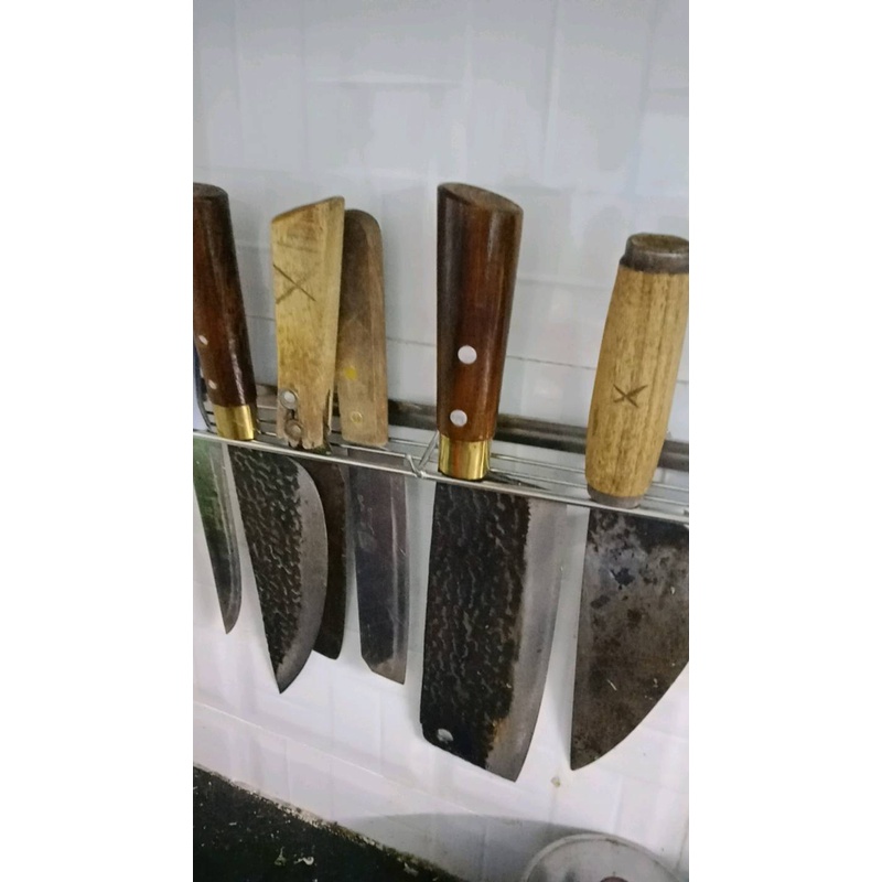 Giá cài dao inox dán tường nhà bếp. Kệ để dao inox 30cm