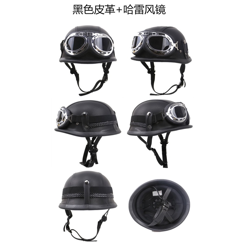 Mũ Bảo Hiểm Bằng Da Phong Cách Retro Cho Xe Mô Tô Harley | BigBuy360 - bigbuy360.vn