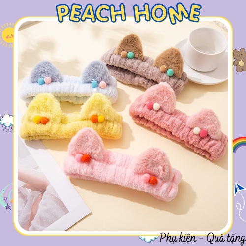 Băng Đô Rửa Mặt Hình Tai Mèo Bông Ấm Áp Ngộ Nghĩnh Dành Cho Nữ Cài Tóc Thỏ Lông Cừu Nhiều Màu Xinh Xắn Cute