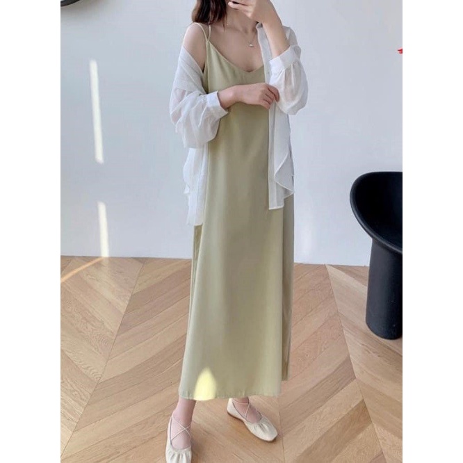 Đầm cami 2 dây duyendel - váy suông 2 dây đan chéo lưng vải mềm mịn thoáng mát freeship