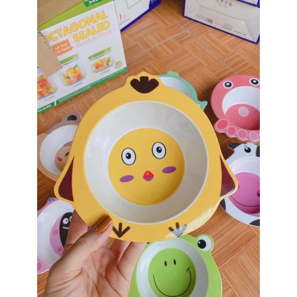Bát ăn dặm sợi tre hình thú an toàn cho bé