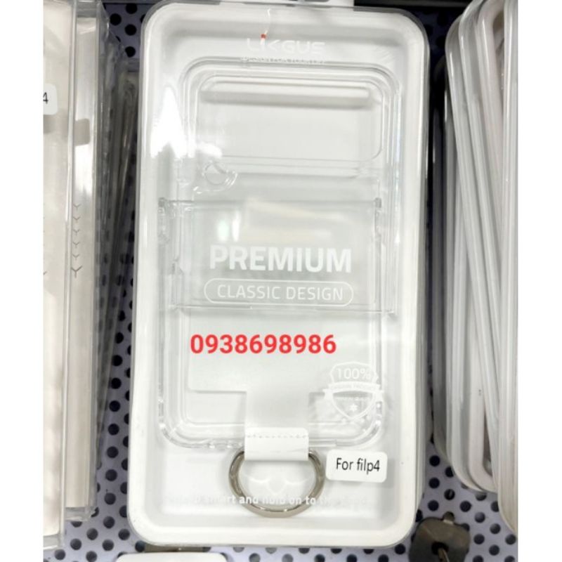 Ốp trong suốt có móc treo Samsung Z Flip 5/ Z Flip 4 / Z Flip 3 khoe màu máy