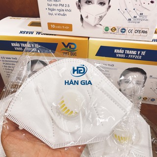 Khẩu trang n95 việt đức - hộp 10 cái