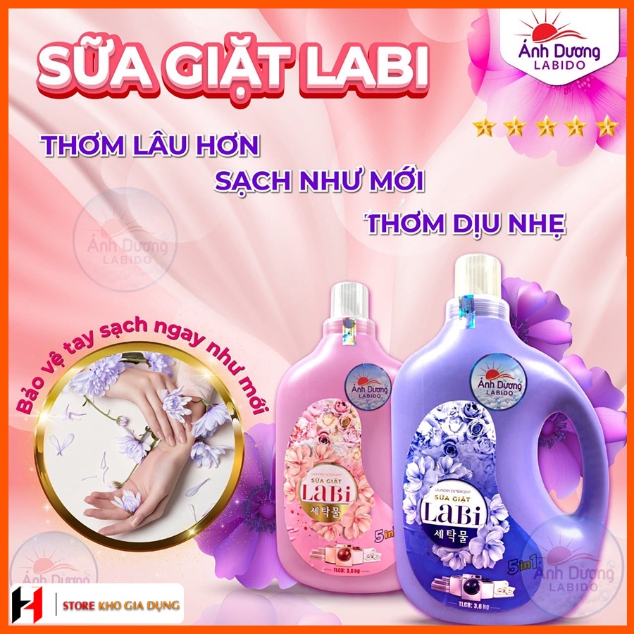 [FREESHIP] Nước Giặt Labi Công Nghệ Nhật Bản - Thơm Ngát &amp; Mềm Vải Túi 2L - Can 3,6L