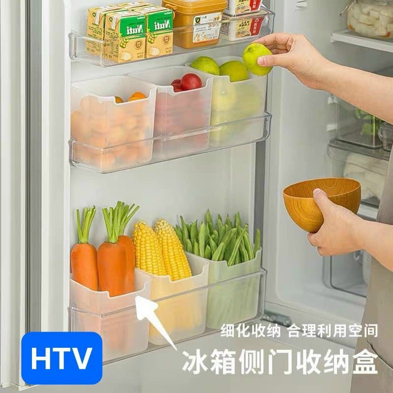 Hộp nhựa đựng thực phẩn để cánh tủ lạnh gọn gàng, phong cách Nhật
