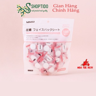 Combo 100 nạ nén vải không dệt tre tự nhiên Miniso