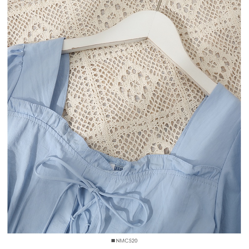 [Augustcloth] Áo tay phồng phồng thắt dây phong cách Hàn Quốc