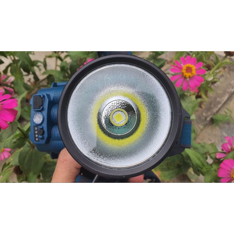 Đèn pin đội đầu SFQ75 hợp kim nhôm có quạt tản nhiệt kèm 3 pin 18650